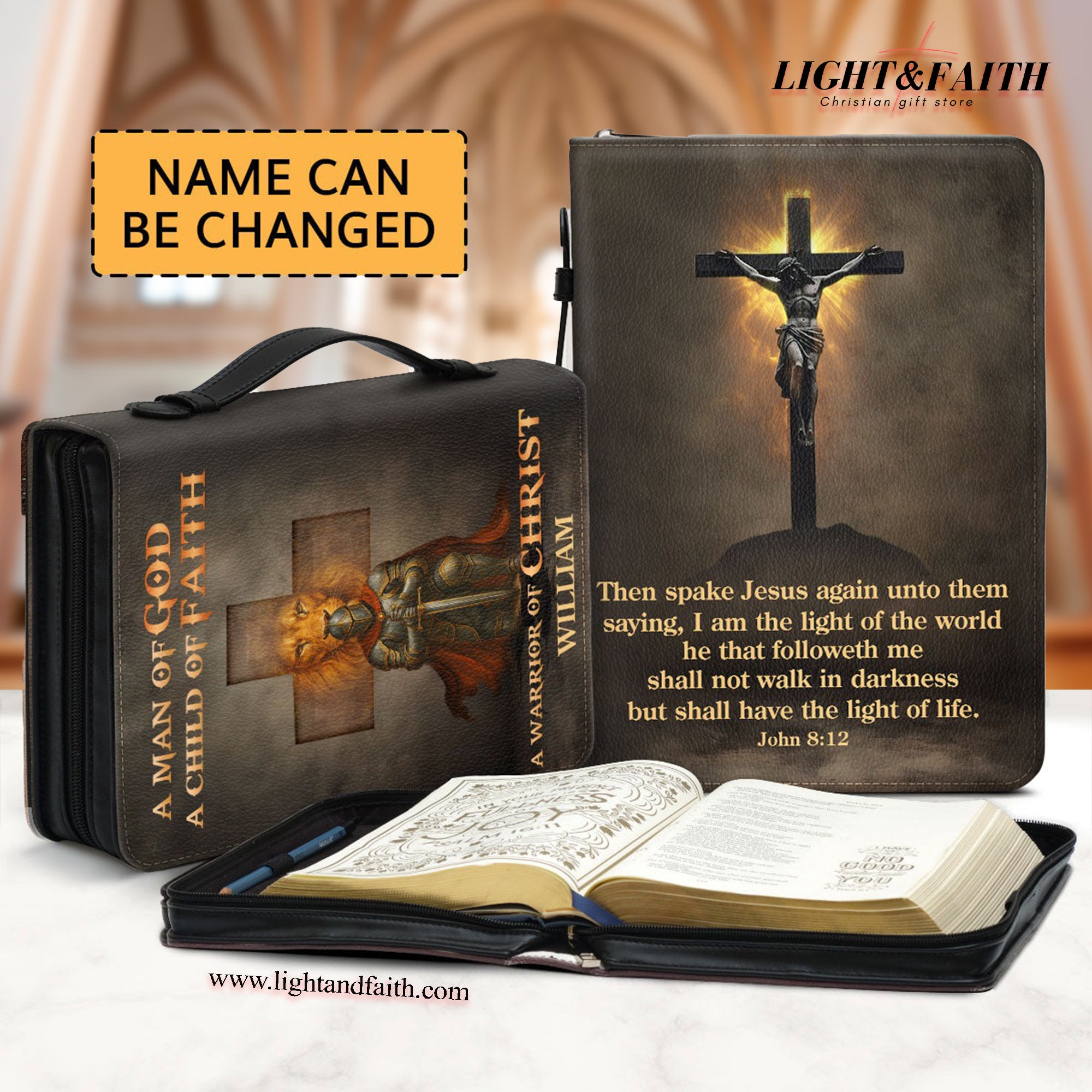 A Man Of God Leather Book Cover, Personalized Bible Cover, Christian Gift, Bible Covers Jesus Gifts